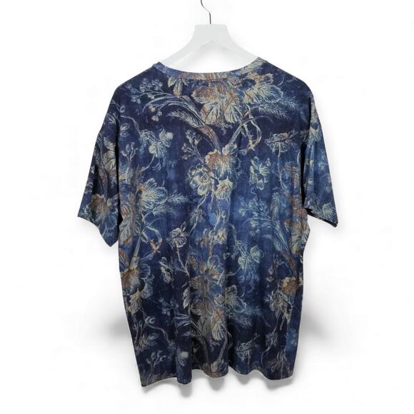 Gary Graham GaryGraham422 Indigo Floral Knit Oversized Tee Shirt Unisex M - Picture 6 of 8